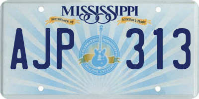 MS license plate AJP313