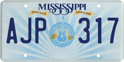MS license plate AJP317