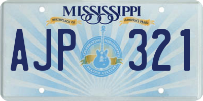 MS license plate AJP321
