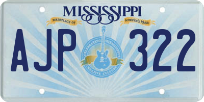 MS license plate AJP322