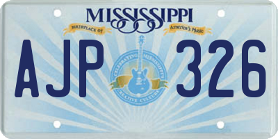 MS license plate AJP326