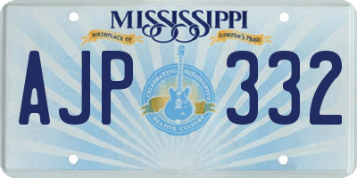 MS license plate AJP332