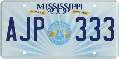 MS license plate AJP333