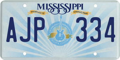 MS license plate AJP334