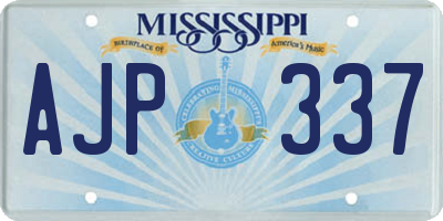 MS license plate AJP337