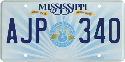 MS license plate AJP340