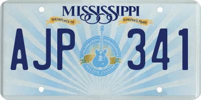 MS license plate AJP341