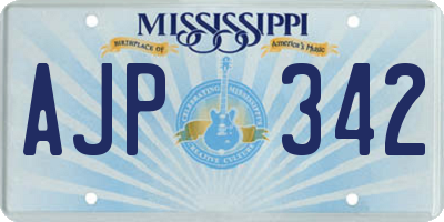 MS license plate AJP342