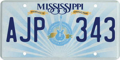 MS license plate AJP343
