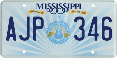 MS license plate AJP346