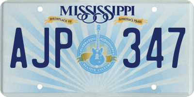 MS license plate AJP347