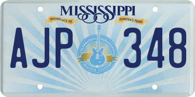 MS license plate AJP348