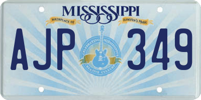 MS license plate AJP349