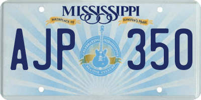 MS license plate AJP350
