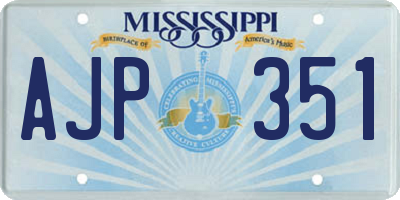 MS license plate AJP351
