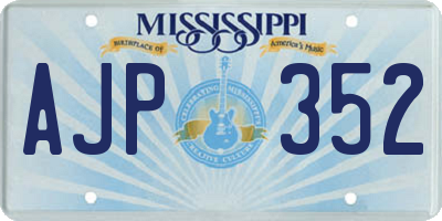 MS license plate AJP352
