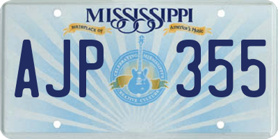 MS license plate AJP355