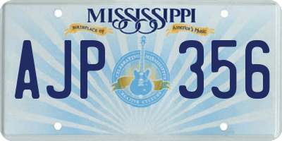 MS license plate AJP356