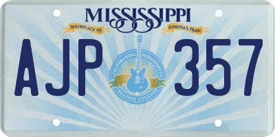 MS license plate AJP357