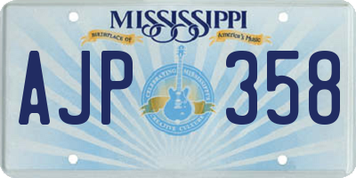 MS license plate AJP358