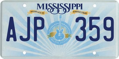 MS license plate AJP359
