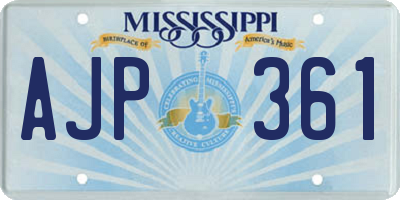 MS license plate AJP361