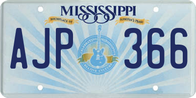 MS license plate AJP366