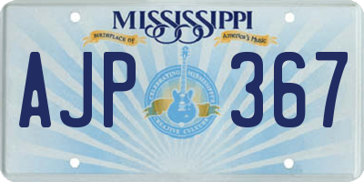 MS license plate AJP367