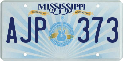 MS license plate AJP373