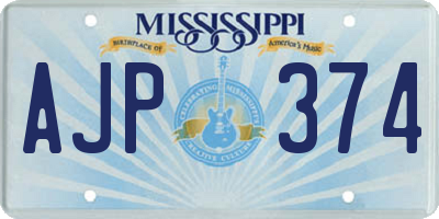 MS license plate AJP374