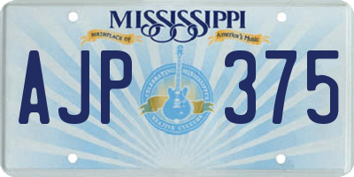 MS license plate AJP375