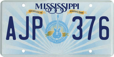 MS license plate AJP376