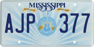 MS license plate AJP377
