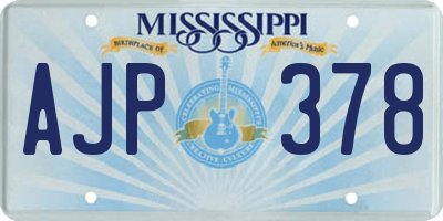 MS license plate AJP378