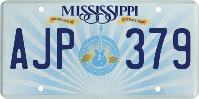 MS license plate AJP379