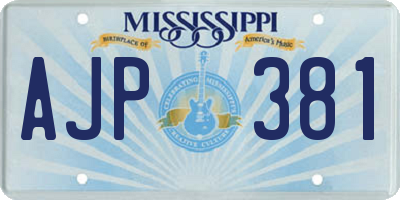 MS license plate AJP381