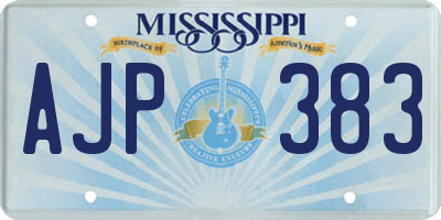 MS license plate AJP383