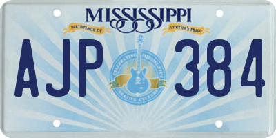 MS license plate AJP384