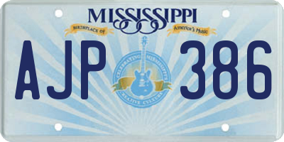 MS license plate AJP386