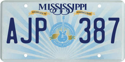 MS license plate AJP387