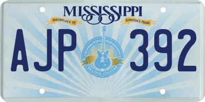 MS license plate AJP392