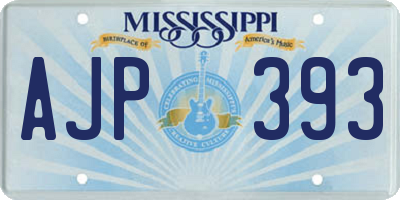 MS license plate AJP393