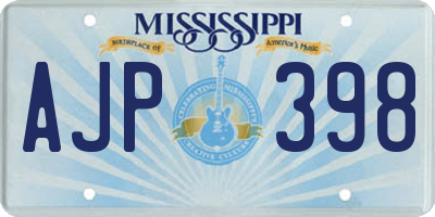 MS license plate AJP398