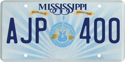 MS license plate AJP400
