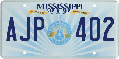 MS license plate AJP402