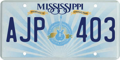 MS license plate AJP403