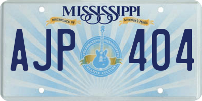 MS license plate AJP404