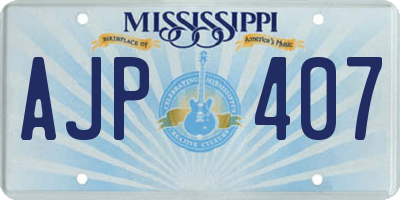MS license plate AJP407