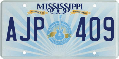 MS license plate AJP409