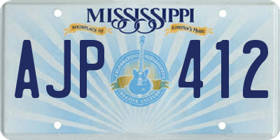 MS license plate AJP412